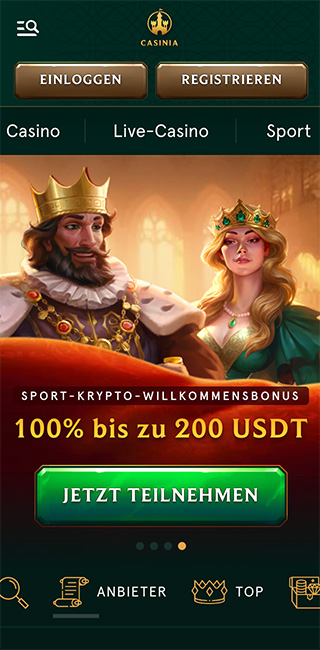 Casinia Mobile App